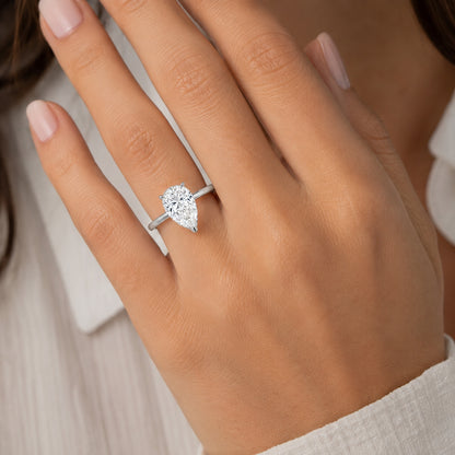 4.04CT Pear Shape Cathedral Engagement Ring, ER1472W