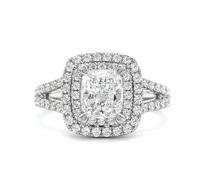 Radiant Cut Double Halo Engagement Ring, ER1481