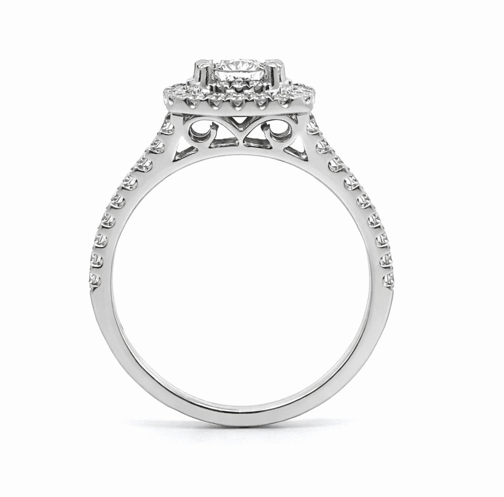Radiant Cut Double Halo Engagement Ring, ER1481