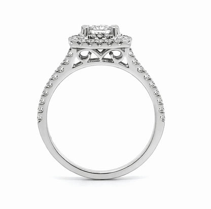 Radiant Cut Double Halo Engagement Ring, ER1481
