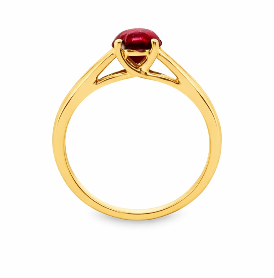 Oval Cut Ruby Solitaire Engagement Ring, ER1498