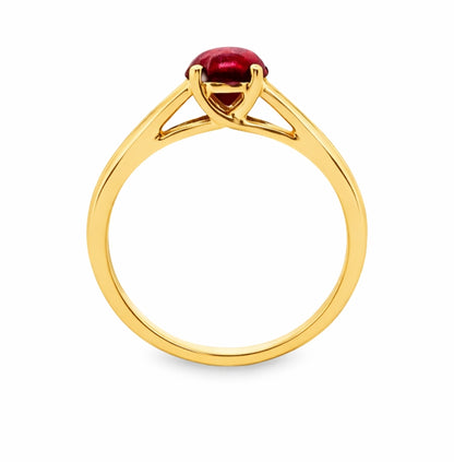 Oval Cut Ruby Solitaire Engagement Ring, ER1498