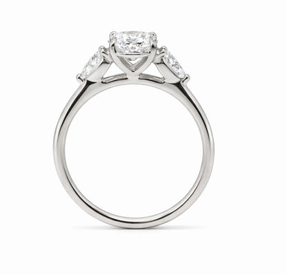 Three-Stone Pear and Oval Cut Engagement Ring, ER1519