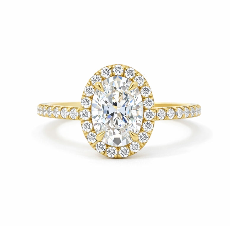 Oval Cut Halo Engagement Ring, ER1521