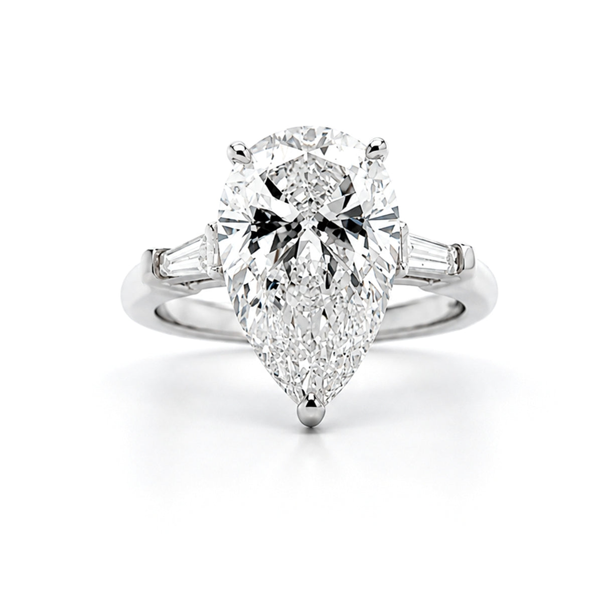 Platinum 5.00CT Three-Stone Engagement Ring, ER1525