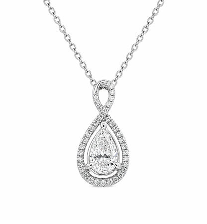 14K White Gold Diamond Twist Pendant PEN16182