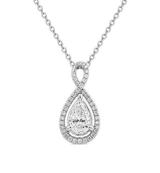 14K White Gold Diamond Twist Pendant PEN16182