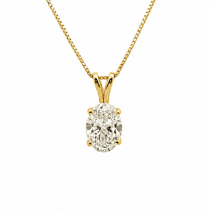 14K White Gold Solitaire Pendent Oval Cut 1.59CT, PEN16255