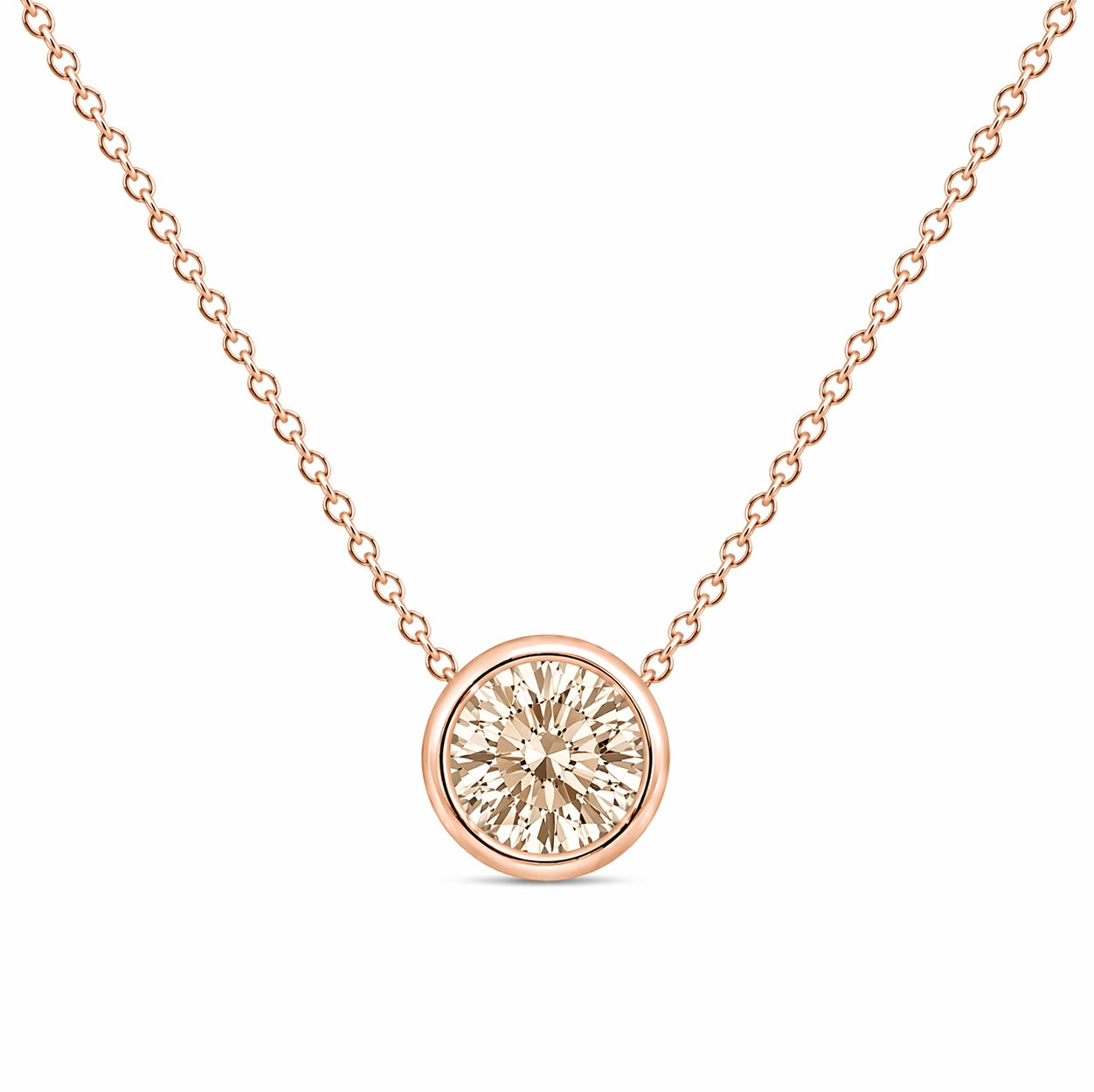 14k Rose Gold Solitaire Champagne Diamond 0.39ct- PEN16343