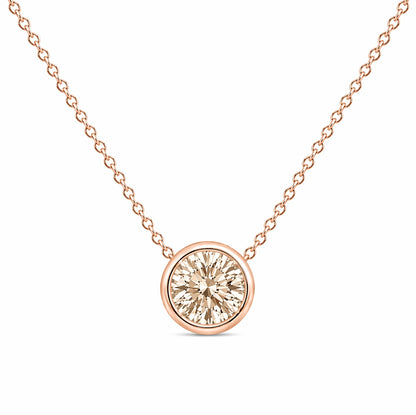 14k Rose Gold Solitaire Champagne Diamond 0.39ct- PEN16343