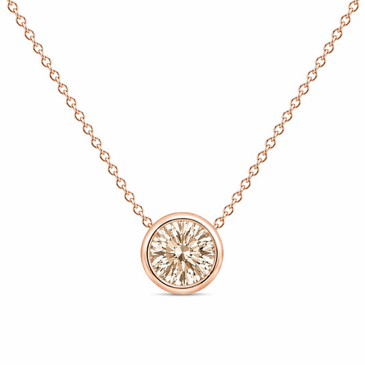 14k Rose Gold Solitaire Champagne Diamond 0.39ct- PEN16343