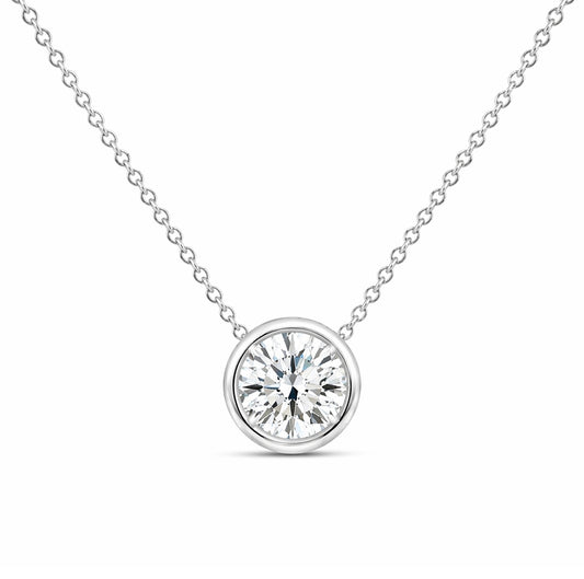 14k White Gold Solitaire Diamond Pendant 0.25ct-PEN16344