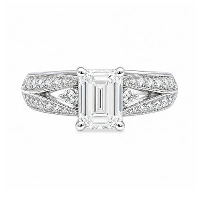 14K White Gold Vintage-Inspired Engagement Ring R10127W