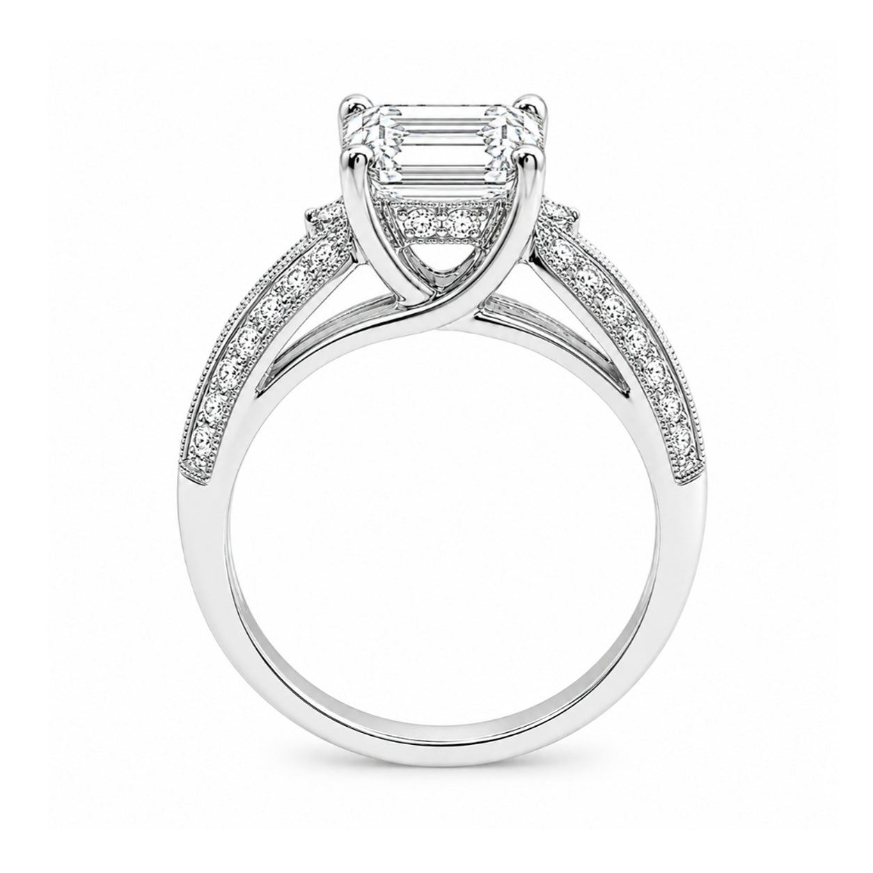 14K White Gold Vintage-Inspired Engagement Ring R10127W