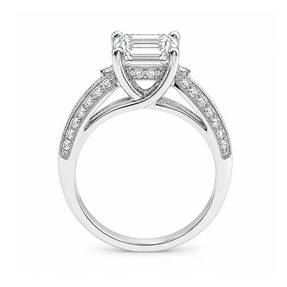 14K White Gold Vintage-Inspired Engagement Ring R10127W