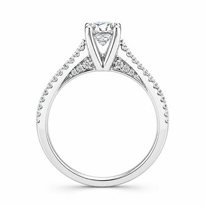 18K White Gold Split Shank Diamond Engagement Ring, R398