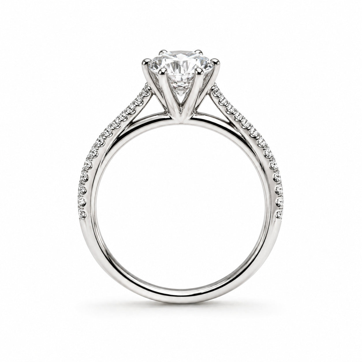 18K White Gold Double Band Engagement Ring, SO1218