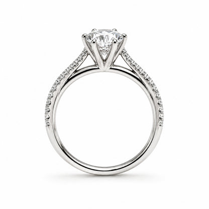 18K White Gold Double Band Engagement Ring, SO1218