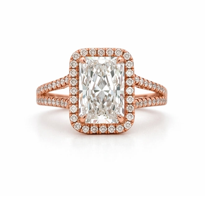 Radiant Cut Vintage Halo Engagement Ring, SO1366