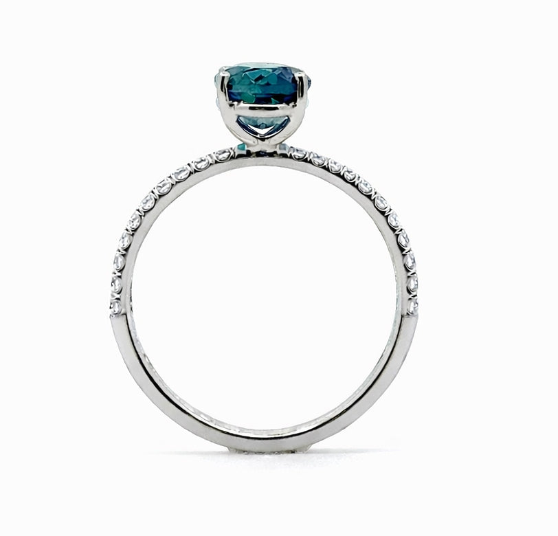 Oval Cut Green Shapira Engagement Ring, SO1414