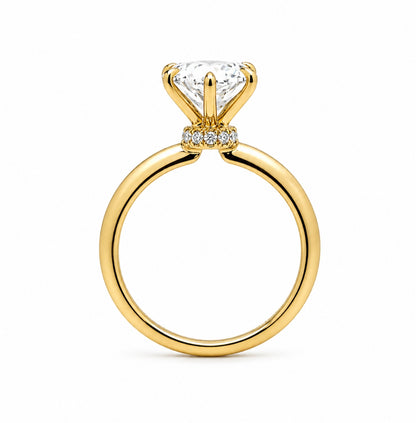 14K yellow Gold 5-Prong Solitaire with Pear Cut Diamond, SO1418