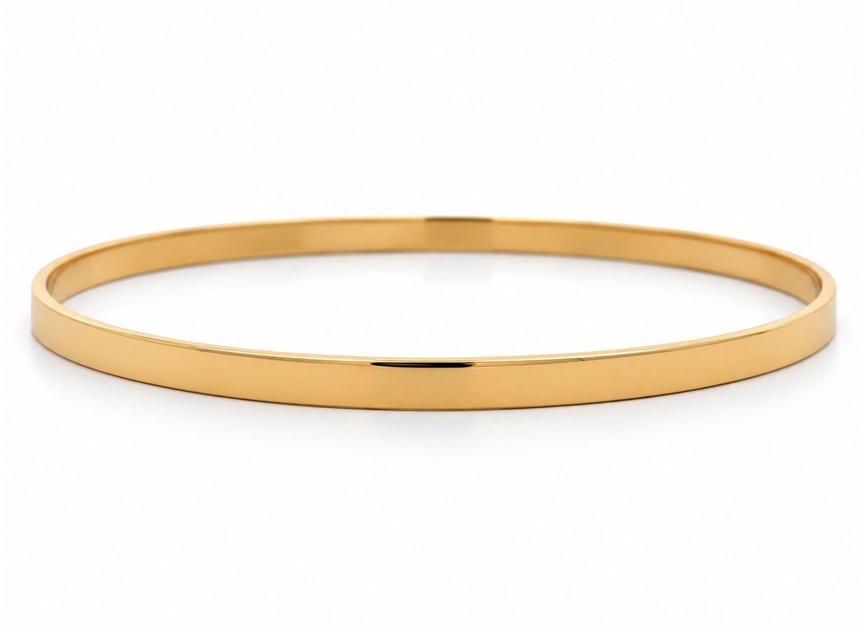 14K Yellow Gold 4MM Plain Bangle, SO1472