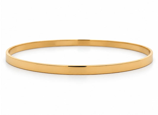14K Yellow Gold 4MM Plain Bangle, SO1472