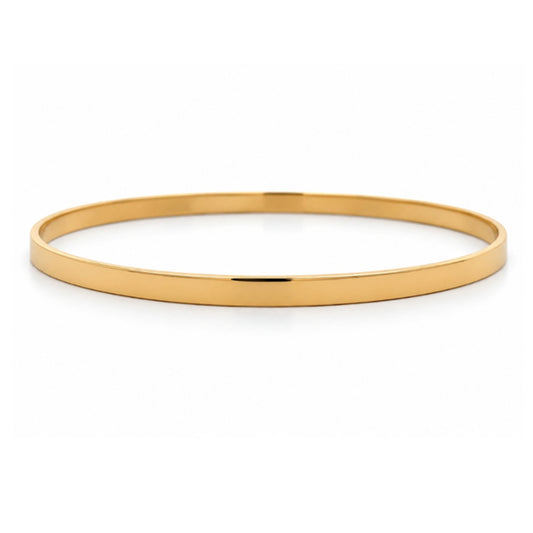14K Yellow Gold 4MM Plain Bangle, SO1472