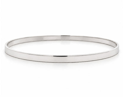 14K White Gold Plain Bangle 4MM, SO1472W