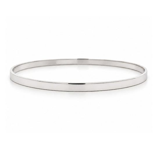 14K White Gold Plain Bangle 4MM, SO1472W