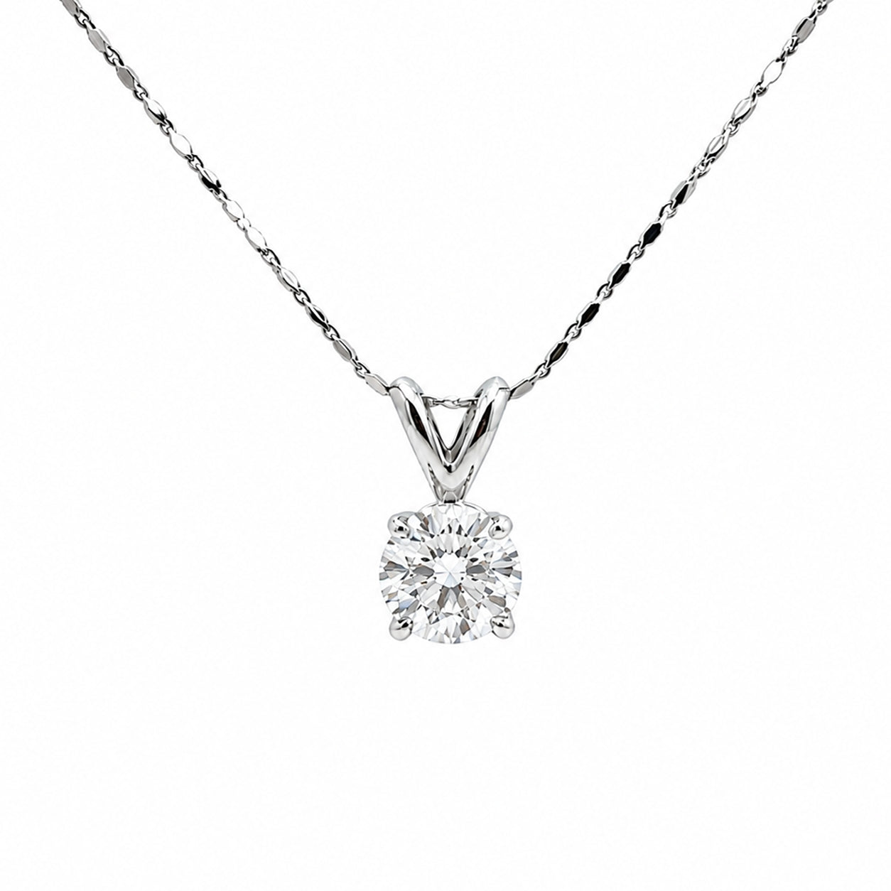 14K Yellow Gold Solitaire Pendent Round Cut 0.90CT SO1475