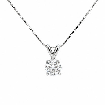 14K Yellow Gold Solitaire Pendent Round Cut 0.90CT SO1475