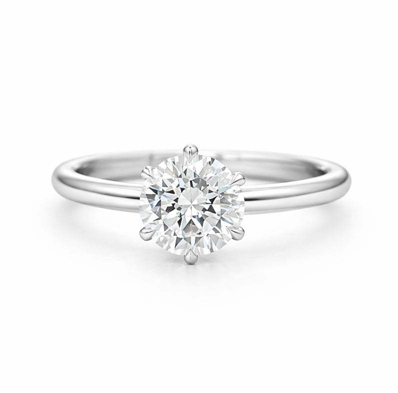 Six-Prong Classic Solitaire Engagement Ring, SOL1043