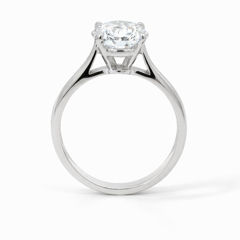 Cathedral Solitaire Engagement Ring, 2mm Band. SOL1054