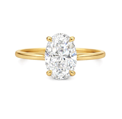 Four-Prong Cathedral Solitaire Oval Cot Engagement Ring, SOL1309Y