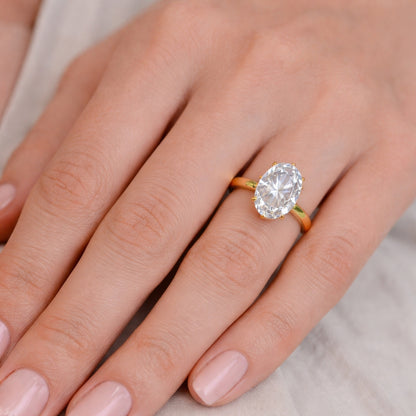 Four-Prong Cathedral Solitaire Oval Cot Engagement Ring, SOL1309Y