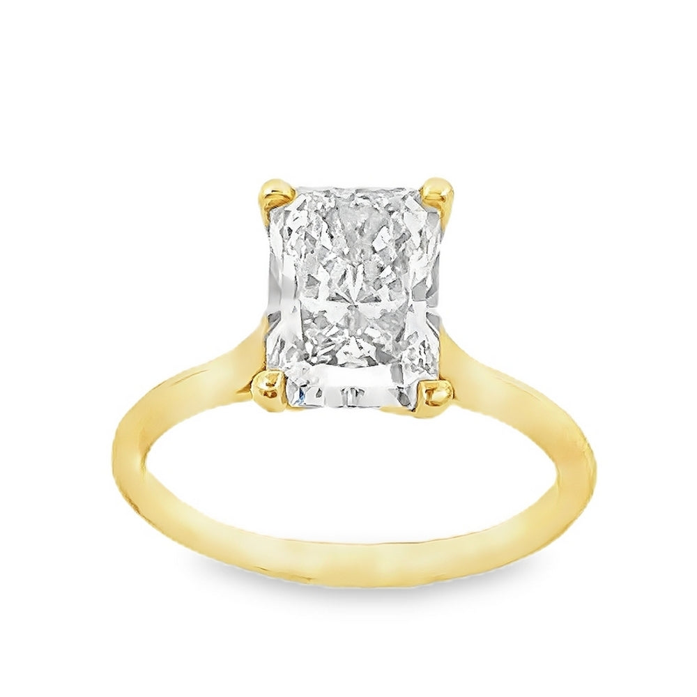 14K Yellow Gold Engagement Ring With Radiant Cut Center Stone -SOL1315