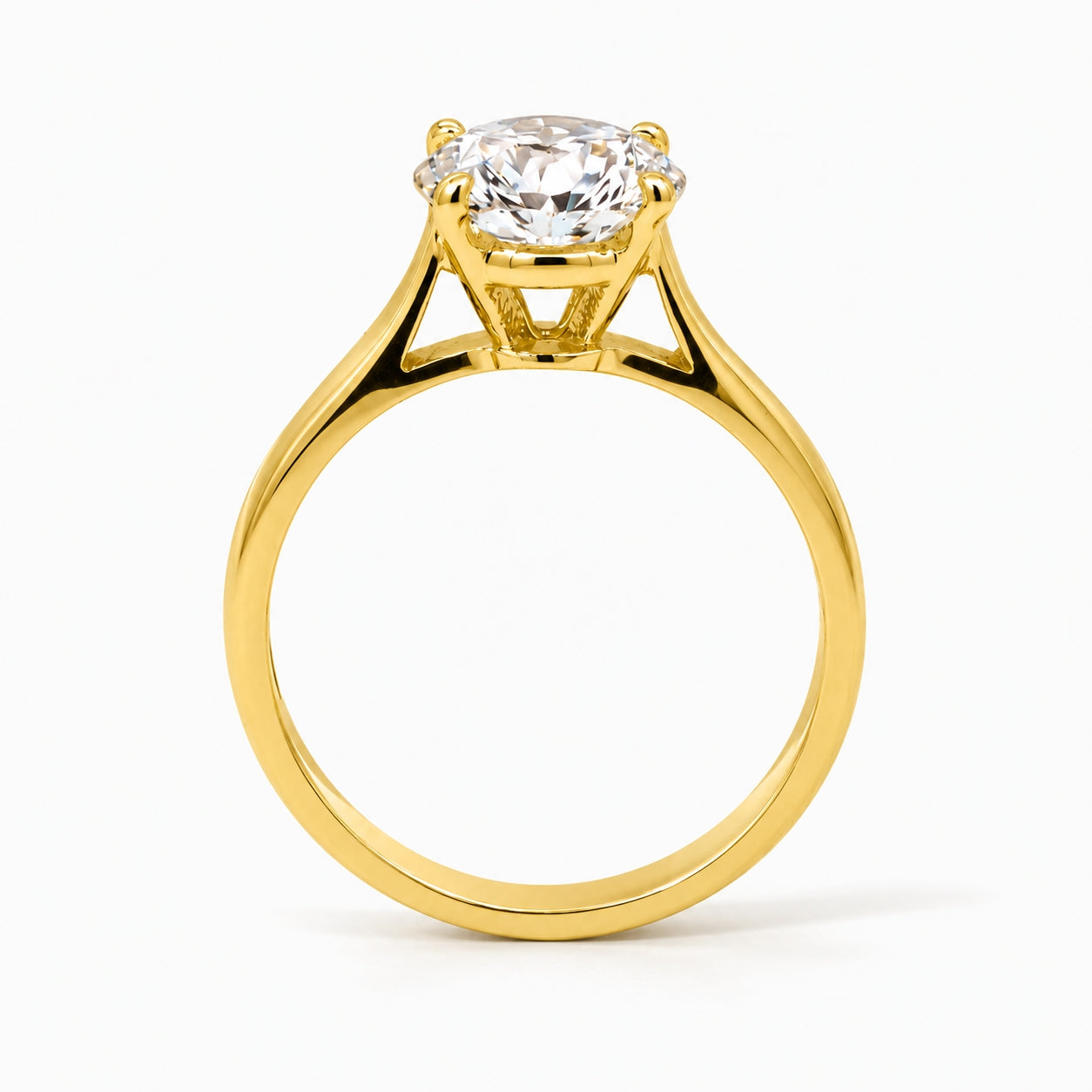 14K Yellow Gold 4-Prong Solitaire 3.00ct Round Diamond, SOL1390