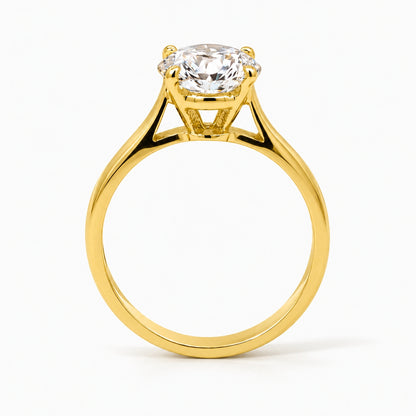 14K Yellow Gold 4-Prong Solitaire 3.00ct Round Diamond, SOL1390