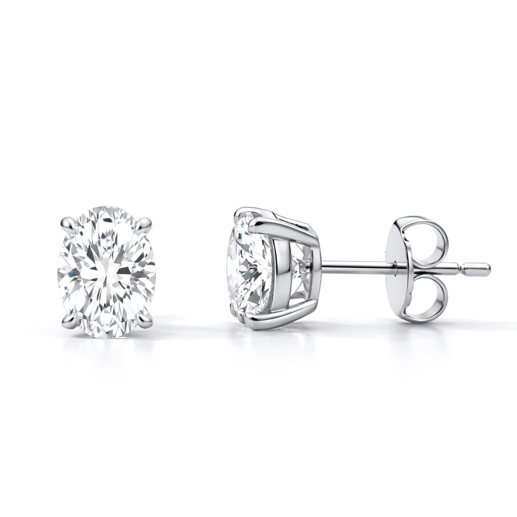 Oval Cut Diamond Stud Earrings