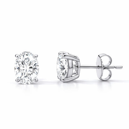 Oval Cut Diamond Stud Earrings