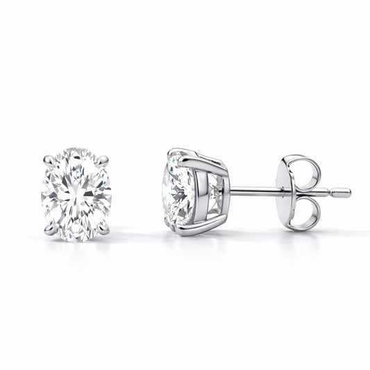 Oval Cut Diamond Stud Earrings