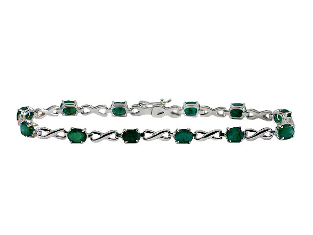 6.10 Carat 14k White Gold Emerald Bracelet - B01030