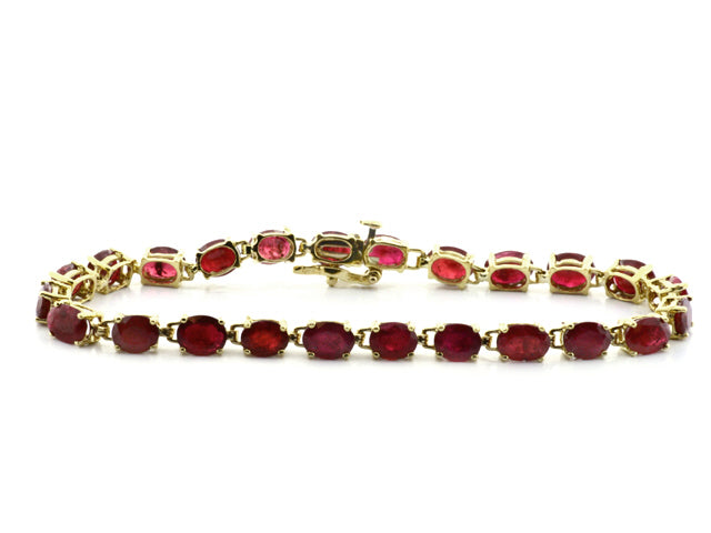 30.0 Carat 14k Yellow Gold Ruby Bracelet - B01158