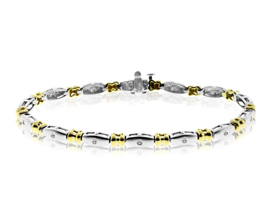 .15 Carat 2Tone 14k Gold Diamond Bracelet - B01201