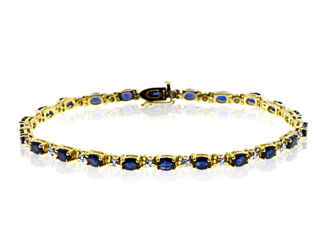 5.53 Carat 14k Yellow Gold Sapphire Bracelet - B01202