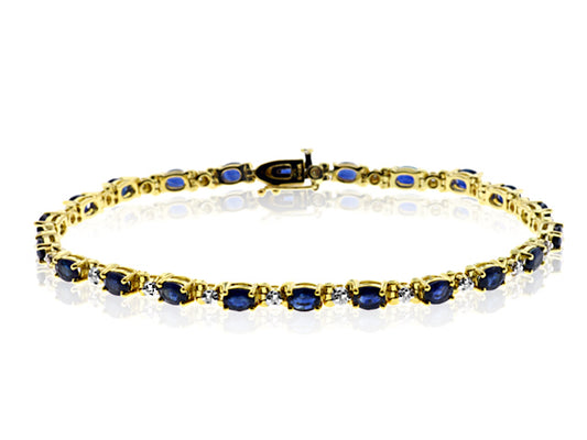 5.53 Carat 14k Yellow Gold Sapphire Bracelet - B01202