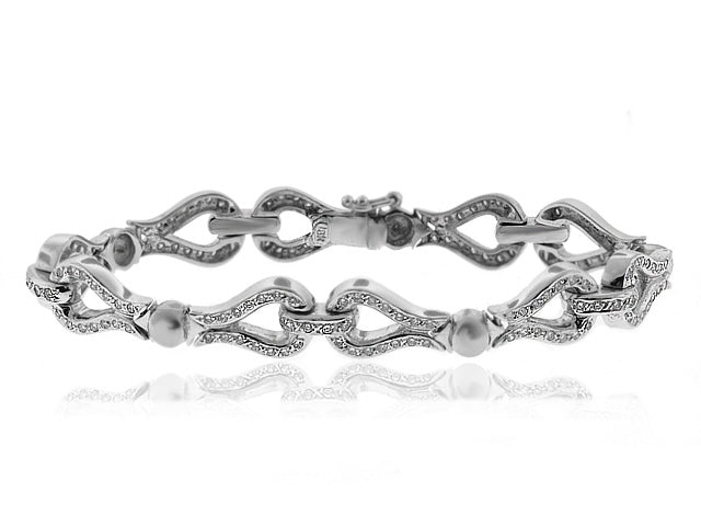 2.0 Carat 18k White Gold Diamond Bracelet - B01229