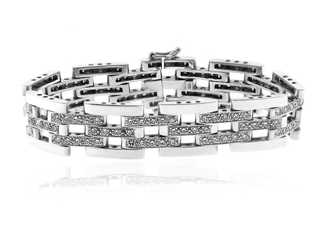 6.10 Carat 18k White Gold Diamond Bracelet - B01230