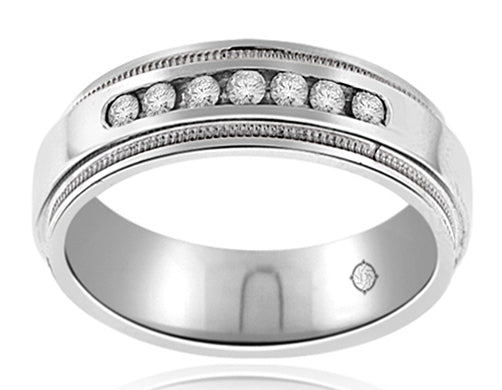 .35 Carat 14k White Gold Diamond Wedding Band - BAND01042